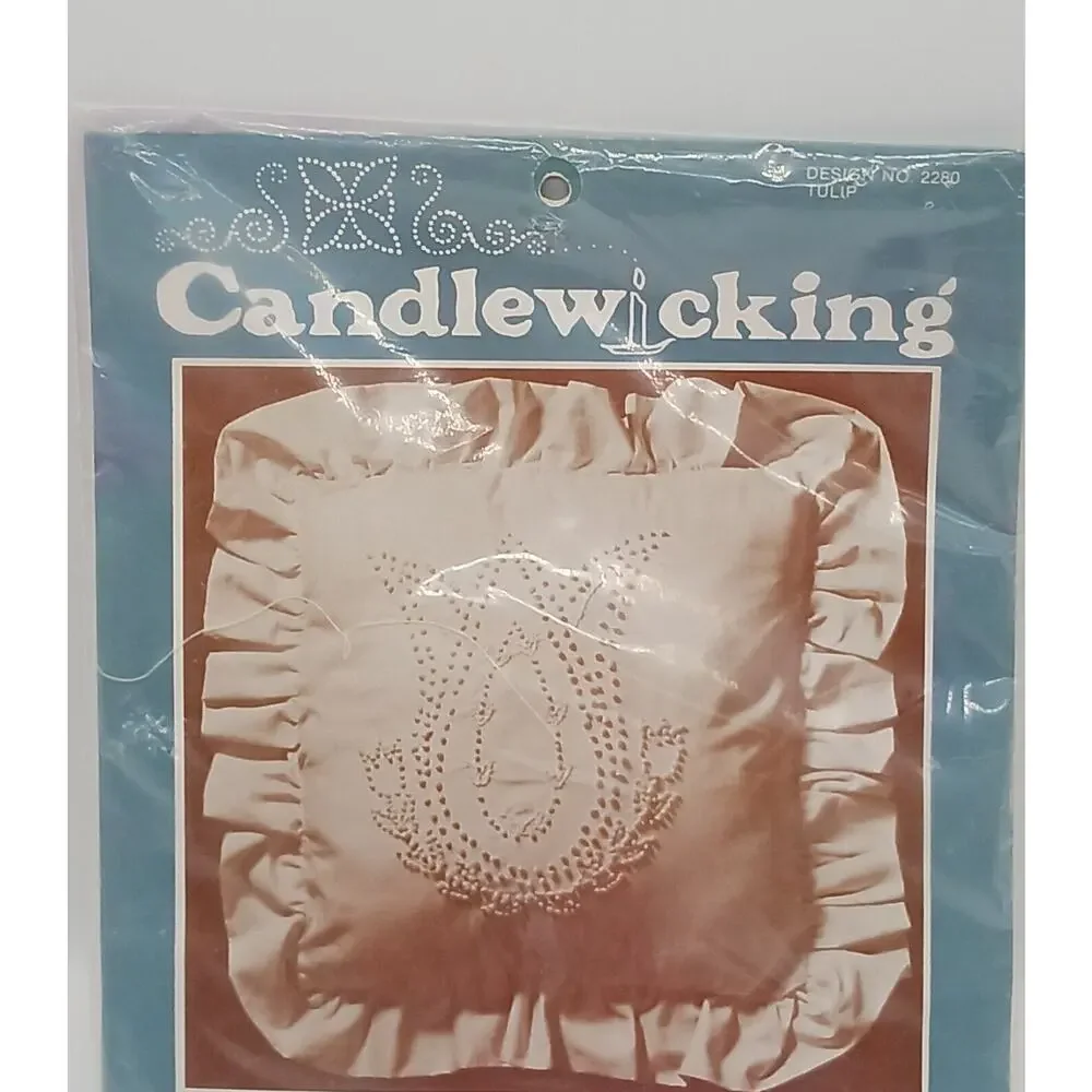 Vintage Candlewicking Tulip Design No 2280 Kit Down On The Farm Originals 1982 - Picture 4 of 10